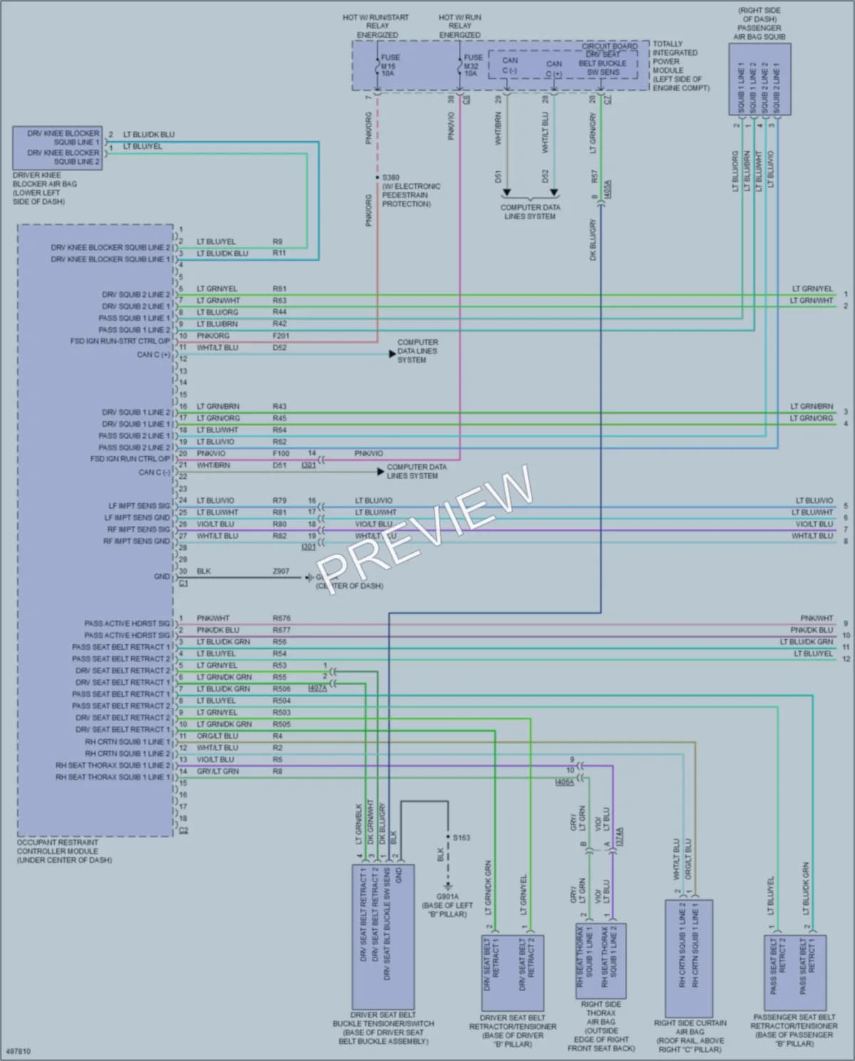 2016 Dodge GrandCaravan Supplemental Restraints wiring diagram preview