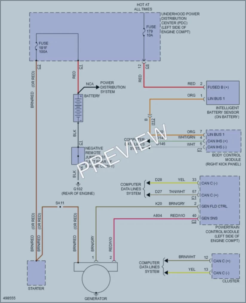 2016 Dodge Journey Starting Charging wiring diagram preview