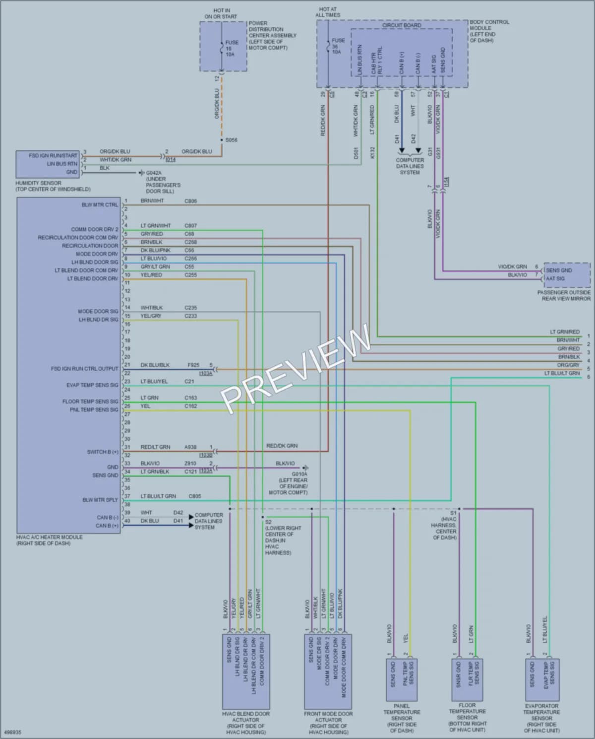 2016 Fiat 500 Air Conditioning wiring diagram preview