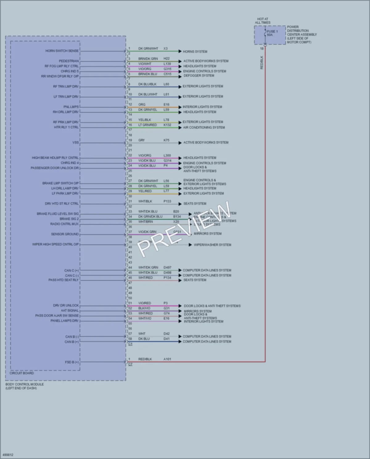 2016 Fiat 500 Body Control Modules wiring diagram preview