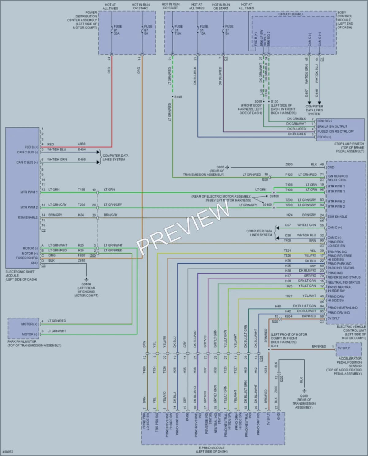 2016 Fiat 500 Shift Interlock wiring diagram preview