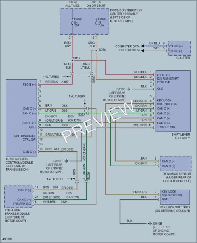 2016 Fiat 500 Transmission wiring diagram preview