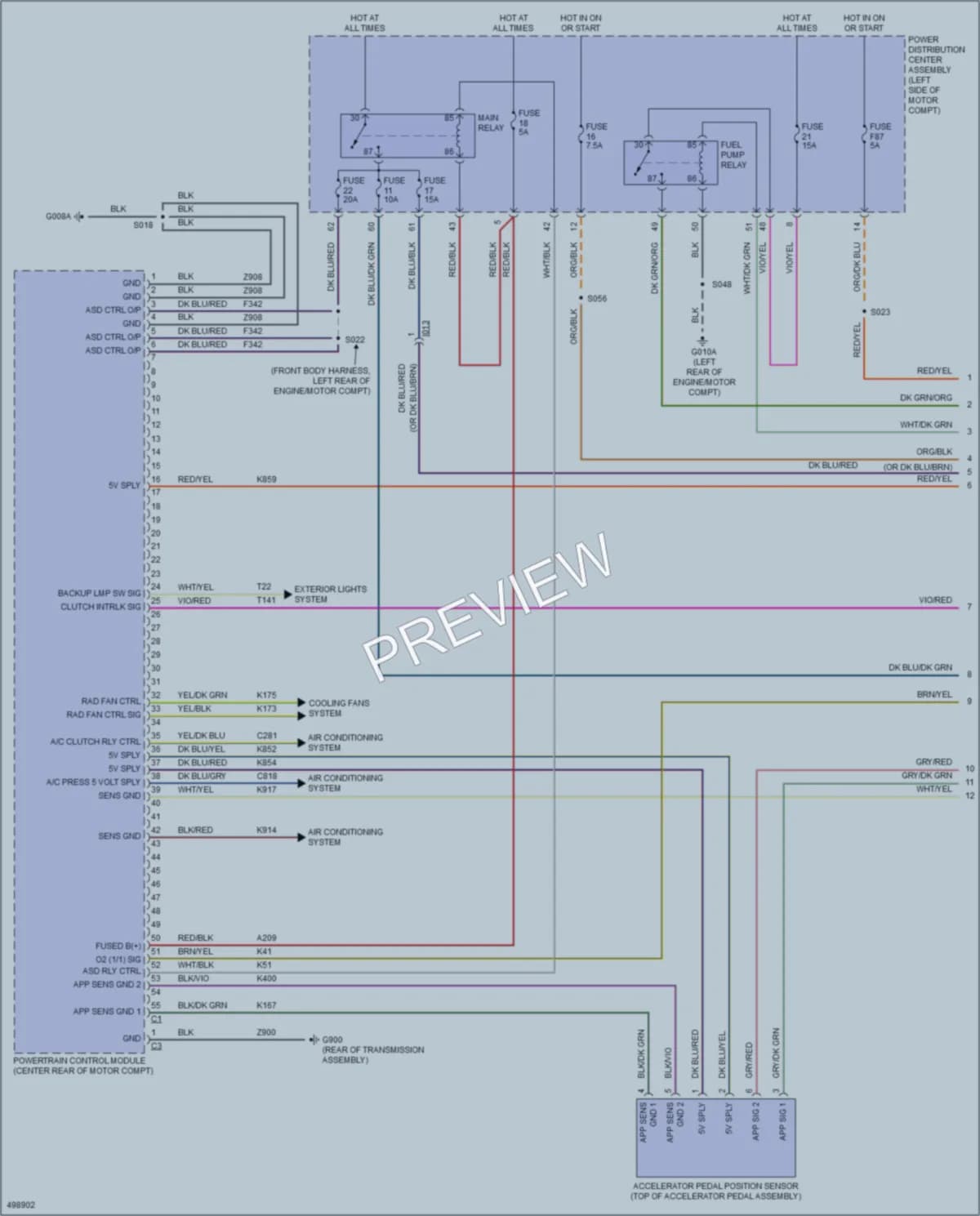 2016 Fiat 500C Engine Performance wiring diagram preview