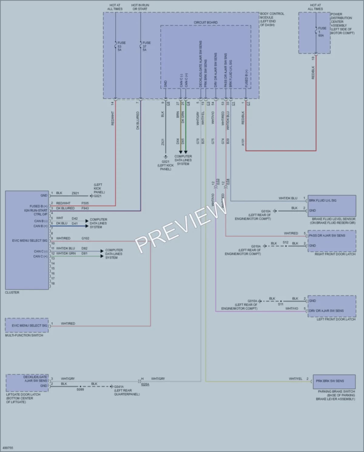 2016 Fiat 500C Instrument Cluster wiring diagram preview
