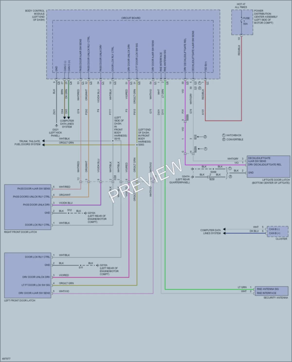 2016 Fiat 500C Power Door Locks wiring diagram preview