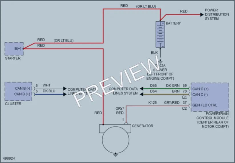 2016 Fiat 500C Starting Charging wiring diagram preview