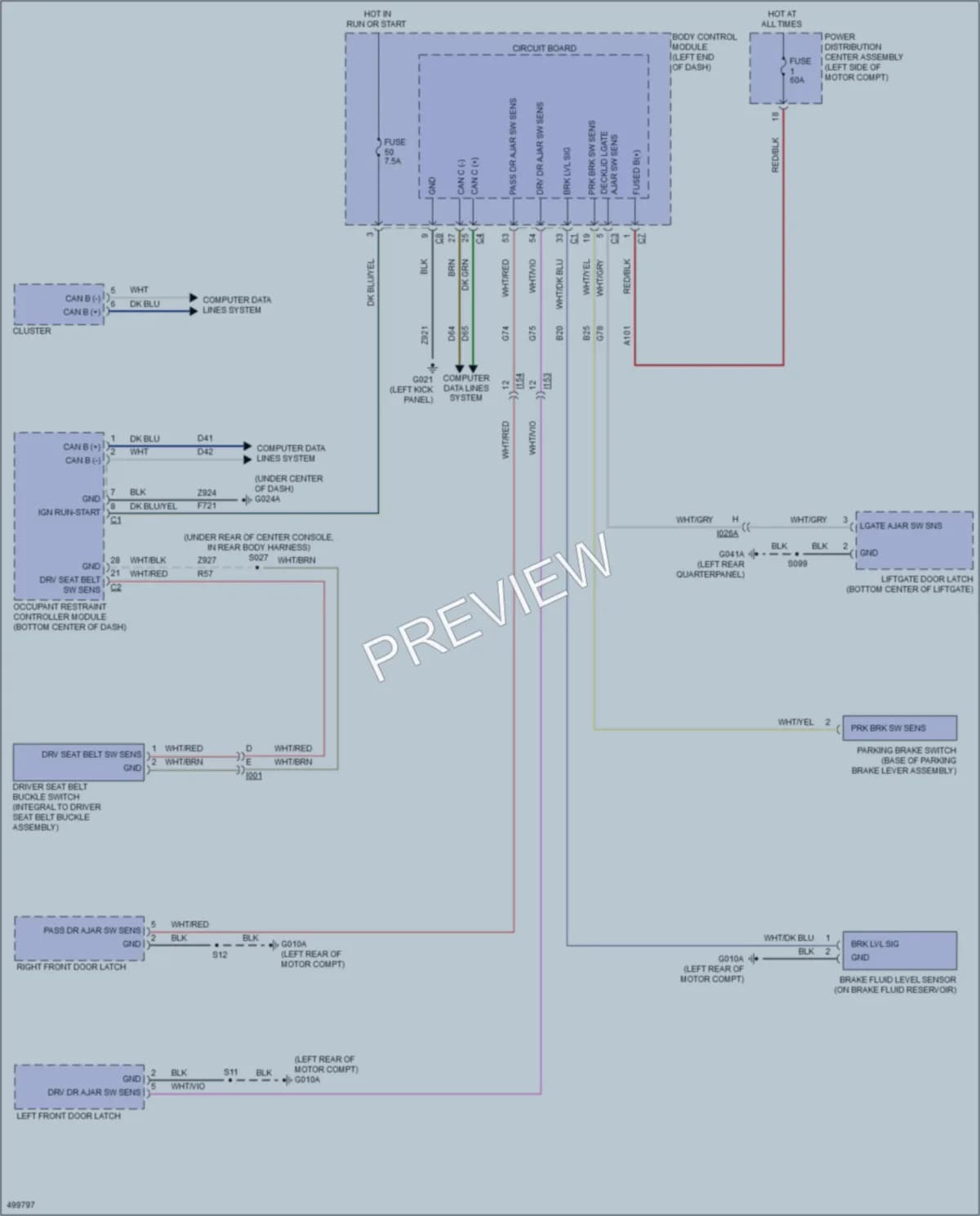 2016 Fiat 500C Warning Systems wiring diagram preview