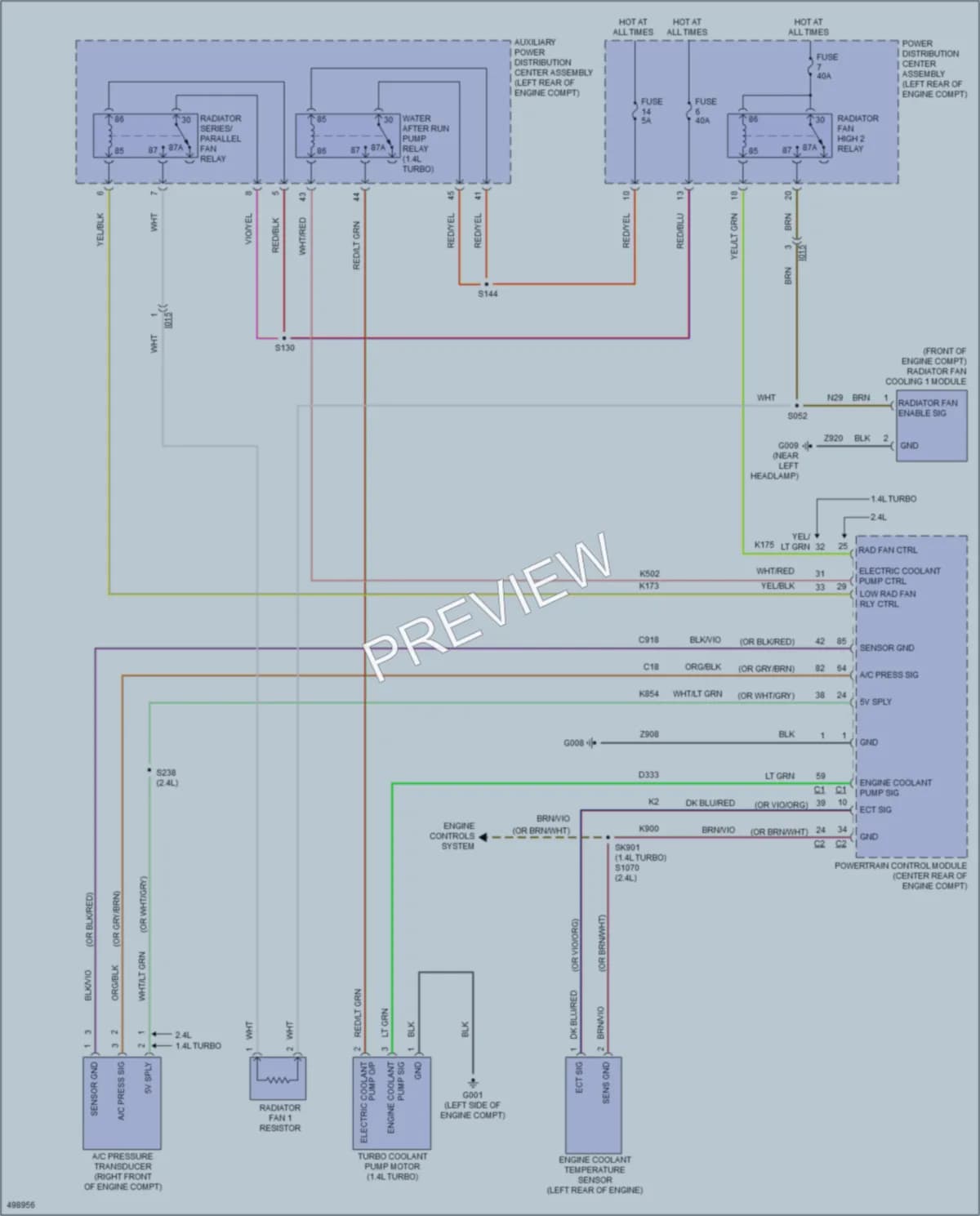 2016 Fiat 500X Cooling Fan wiring diagram preview