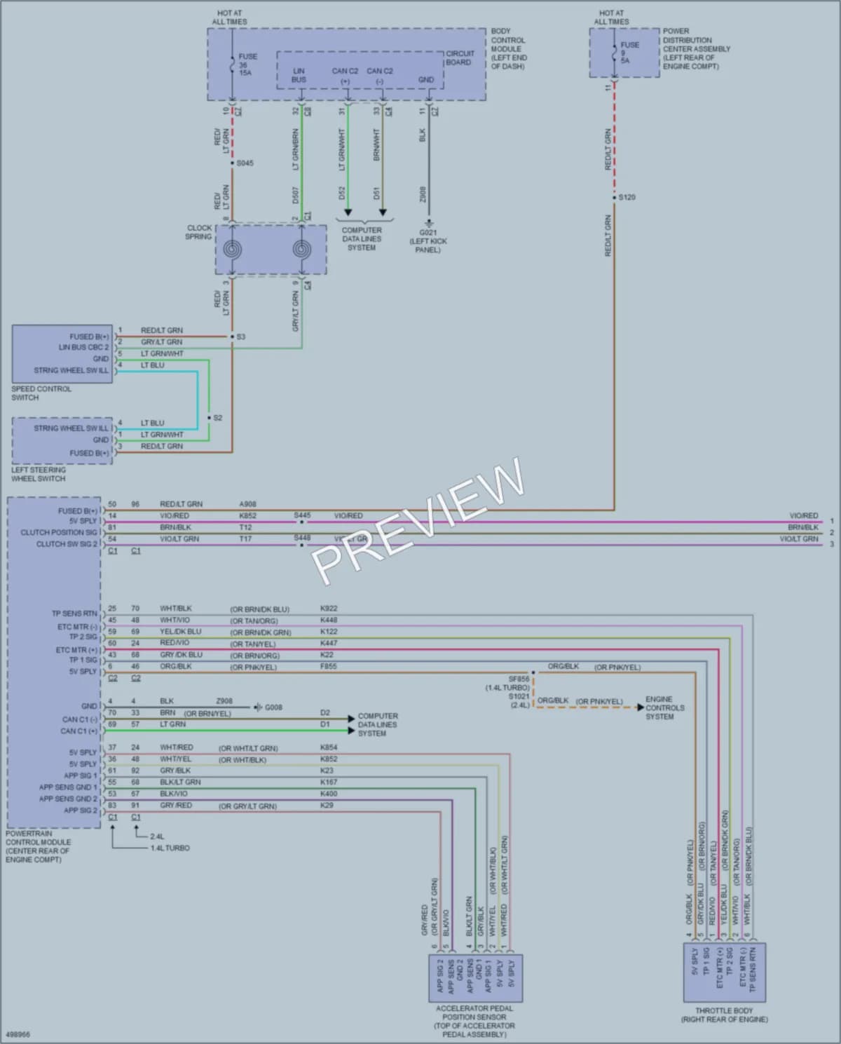2016 Fiat 500X Cruise Control wiring diagram preview