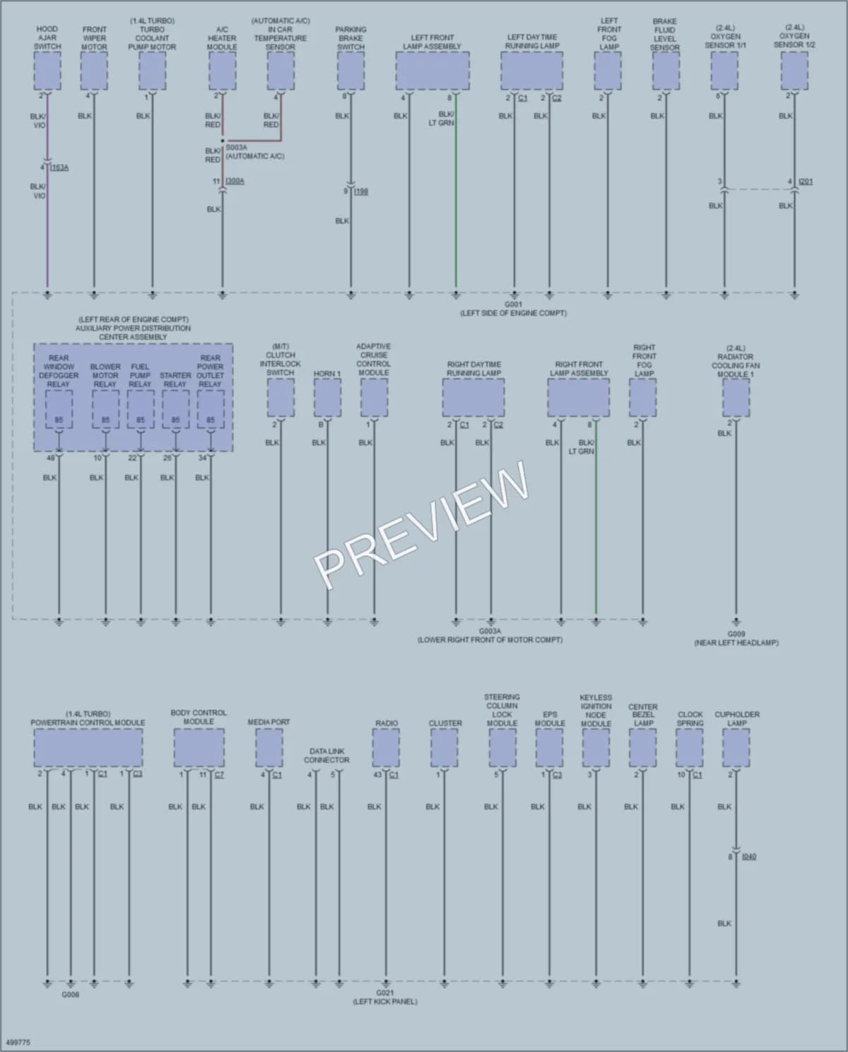 2016 Fiat 500X Ground Distribution wiring diagram preview