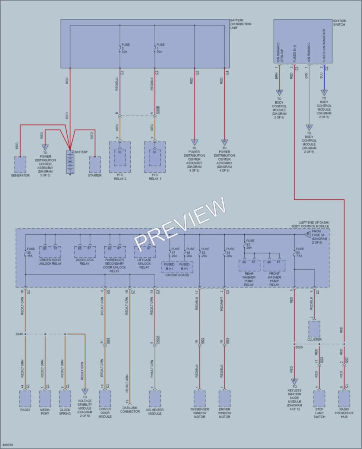 2016 Fiat 500X Power Distribution wiring diagram preview