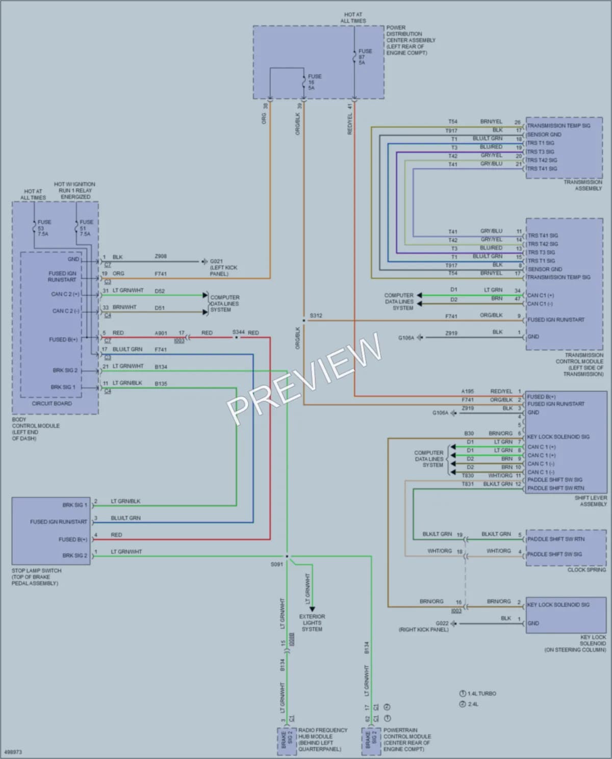 2016 Fiat 500X Shift Interlock wiring diagram preview
