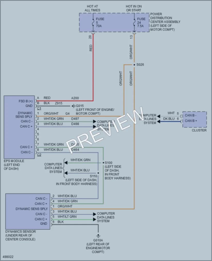 2016 Fiat 500e Electronic Power Steering wiring diagram preview