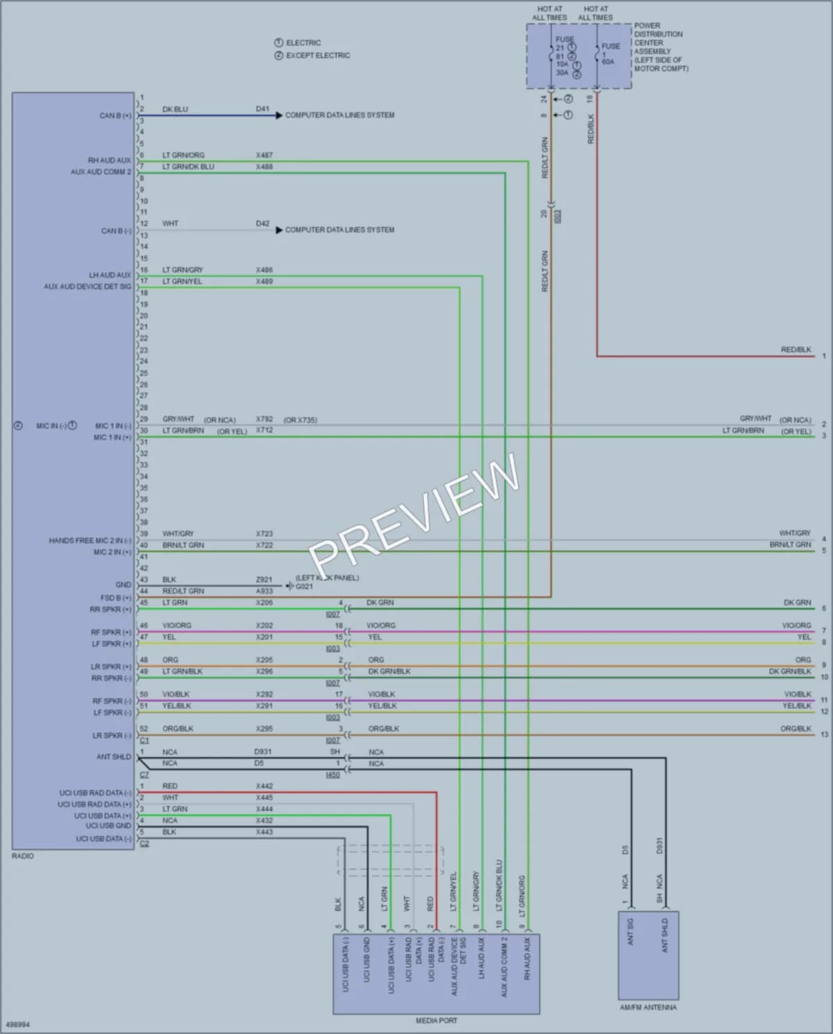 2016 Fiat 500e Navigation wiring diagram preview