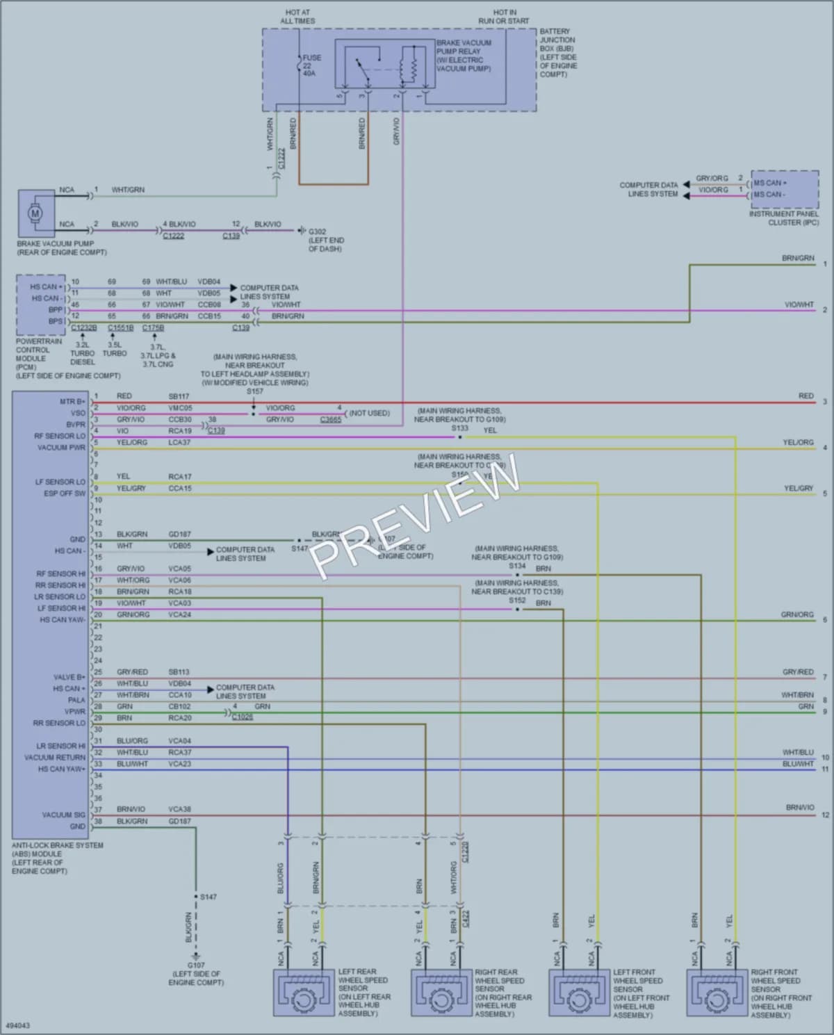 2016 Ford 150Transit Anti Lock Brakes wiring diagram preview