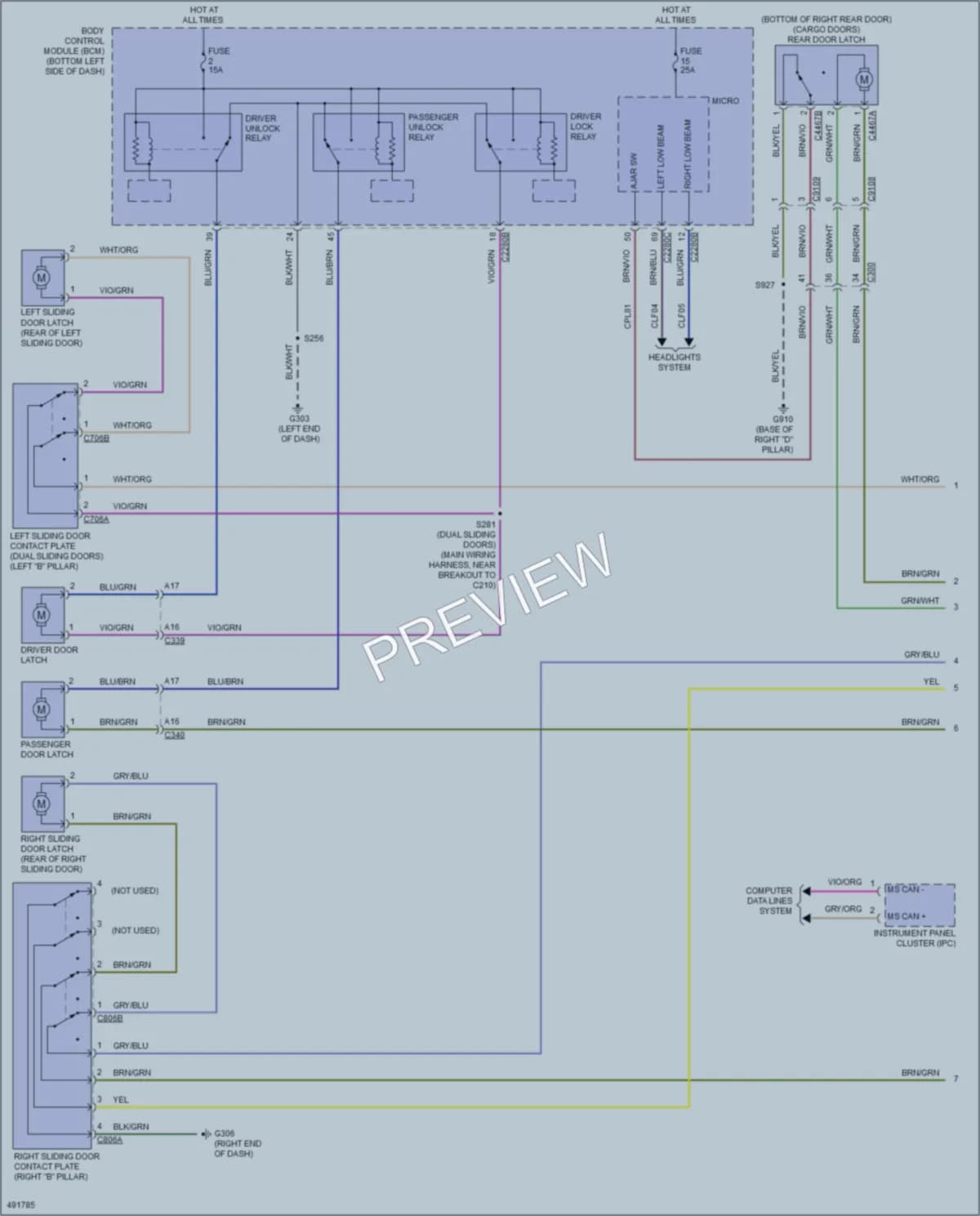 2016 Ford 150Transit Power Door Locks wiring diagram preview