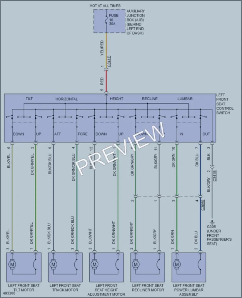 2016 Ford 150Transit Power Seats wiring diagram preview