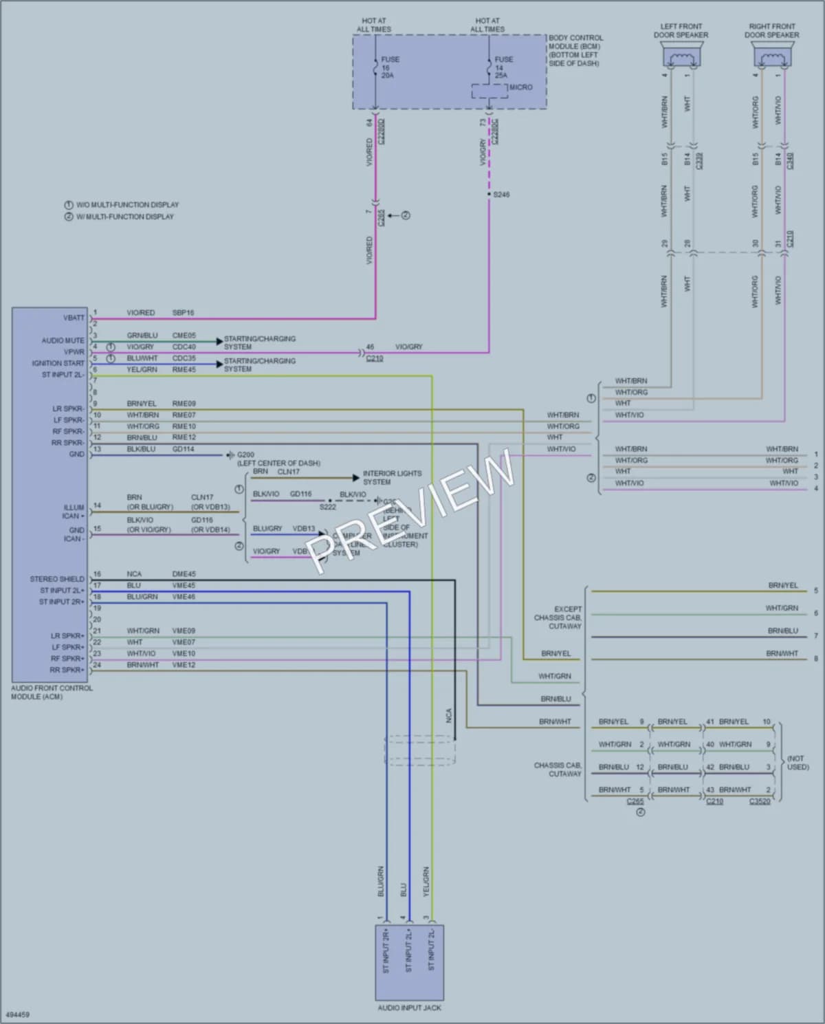 2016 Ford 250Transit Radio wiring diagram preview