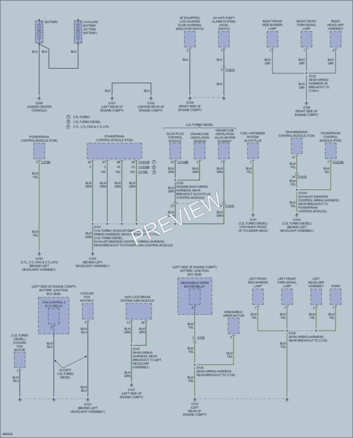 2016 Ford 350HDTransit Ground Distribution wiring diagram preview