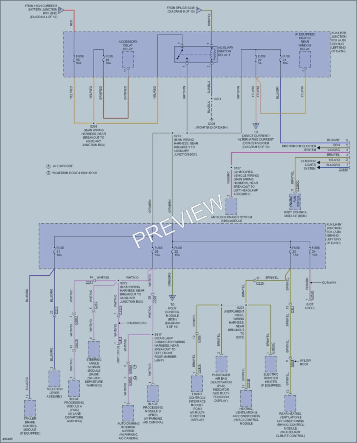 2016 Ford 350HDTransit Power Distribution wiring diagram preview