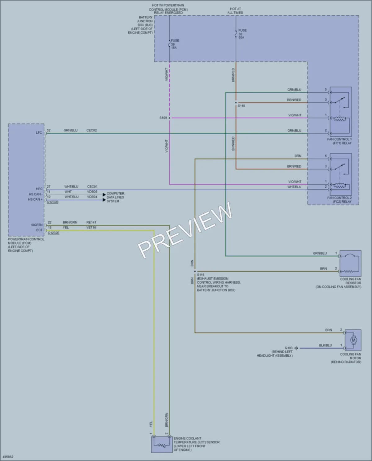 2016 Ford 350Transit Cooling Fan wiring diagram preview