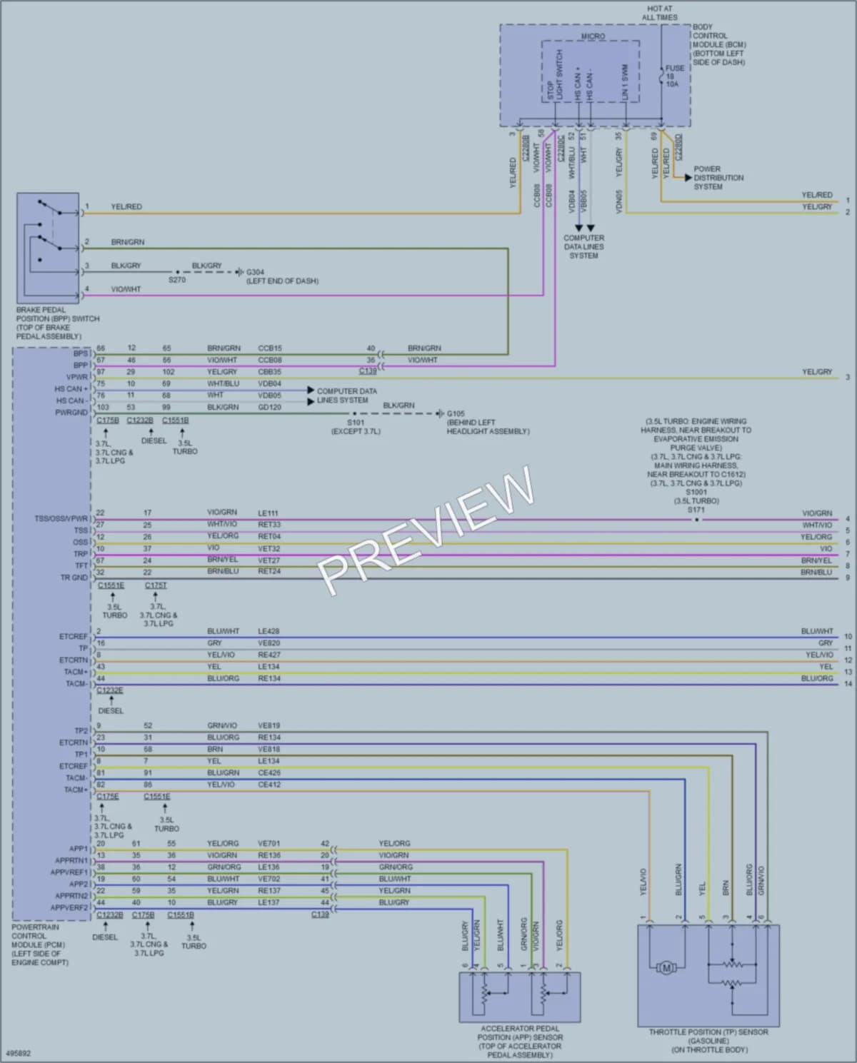 2016 Ford 350Transit Cruise Control wiring diagram preview