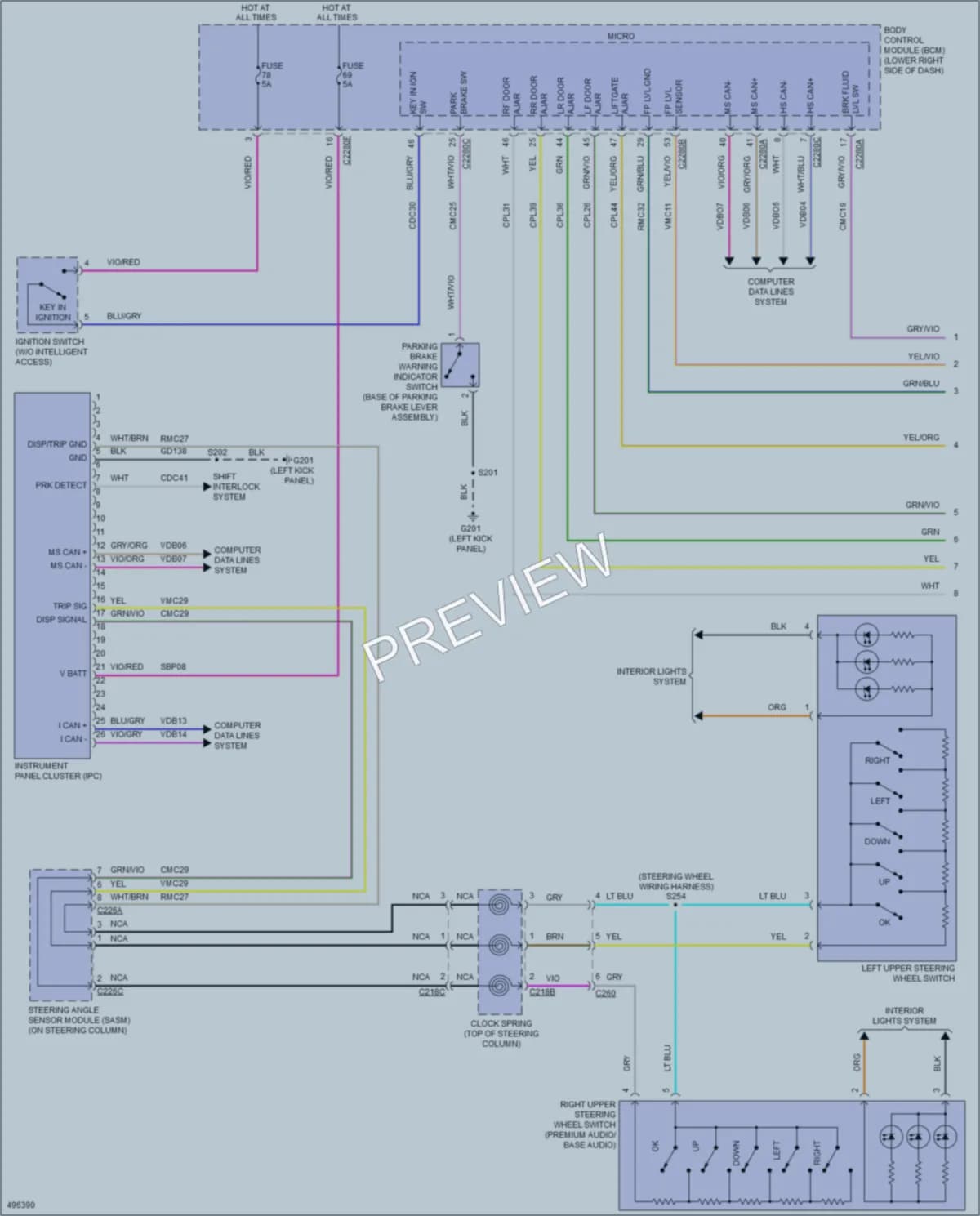 2016 Ford CMaxEnergi Instrument Cluster wiring diagram preview
