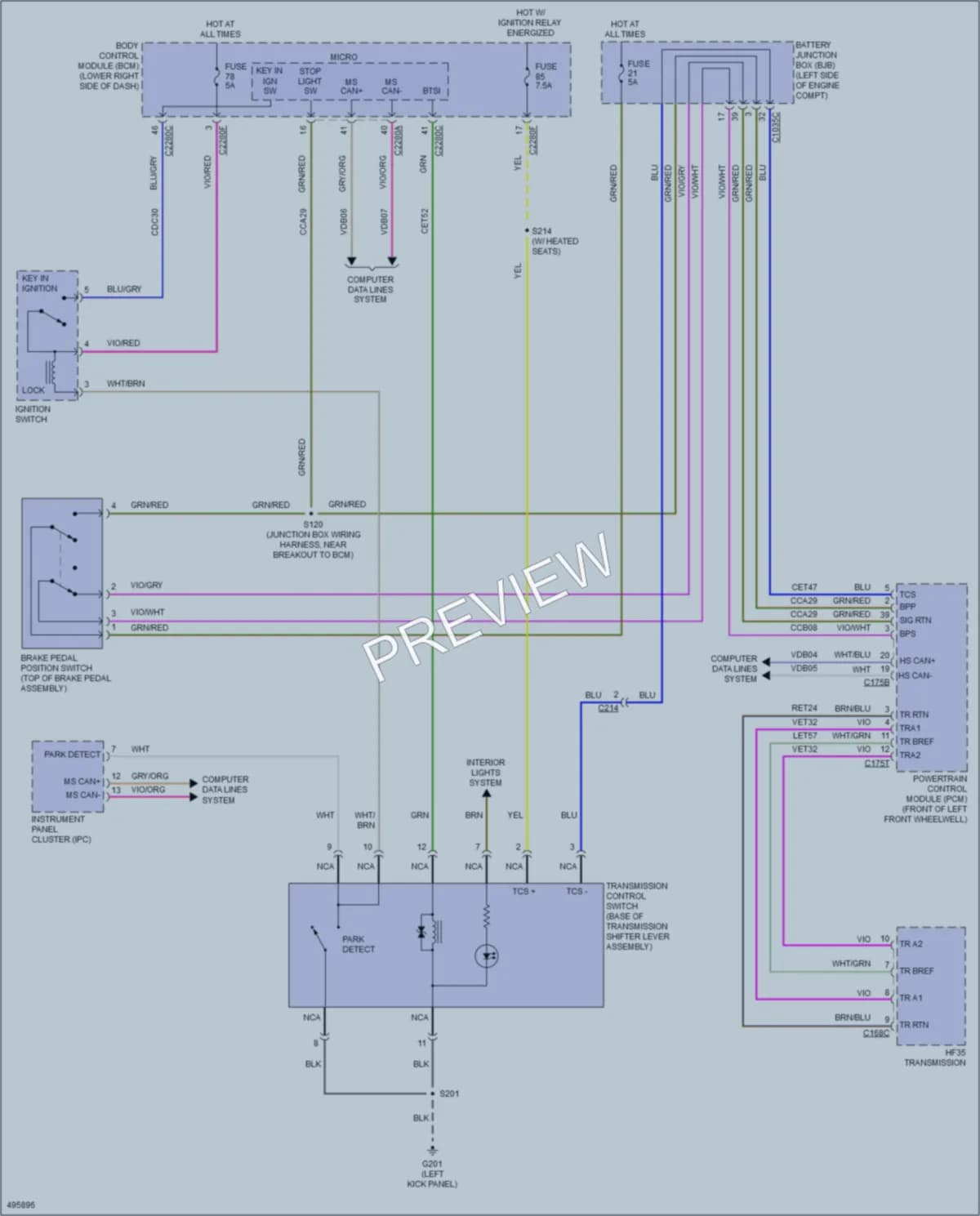 2016 Ford CMaxEnergi Shift Interlock wiring diagram preview