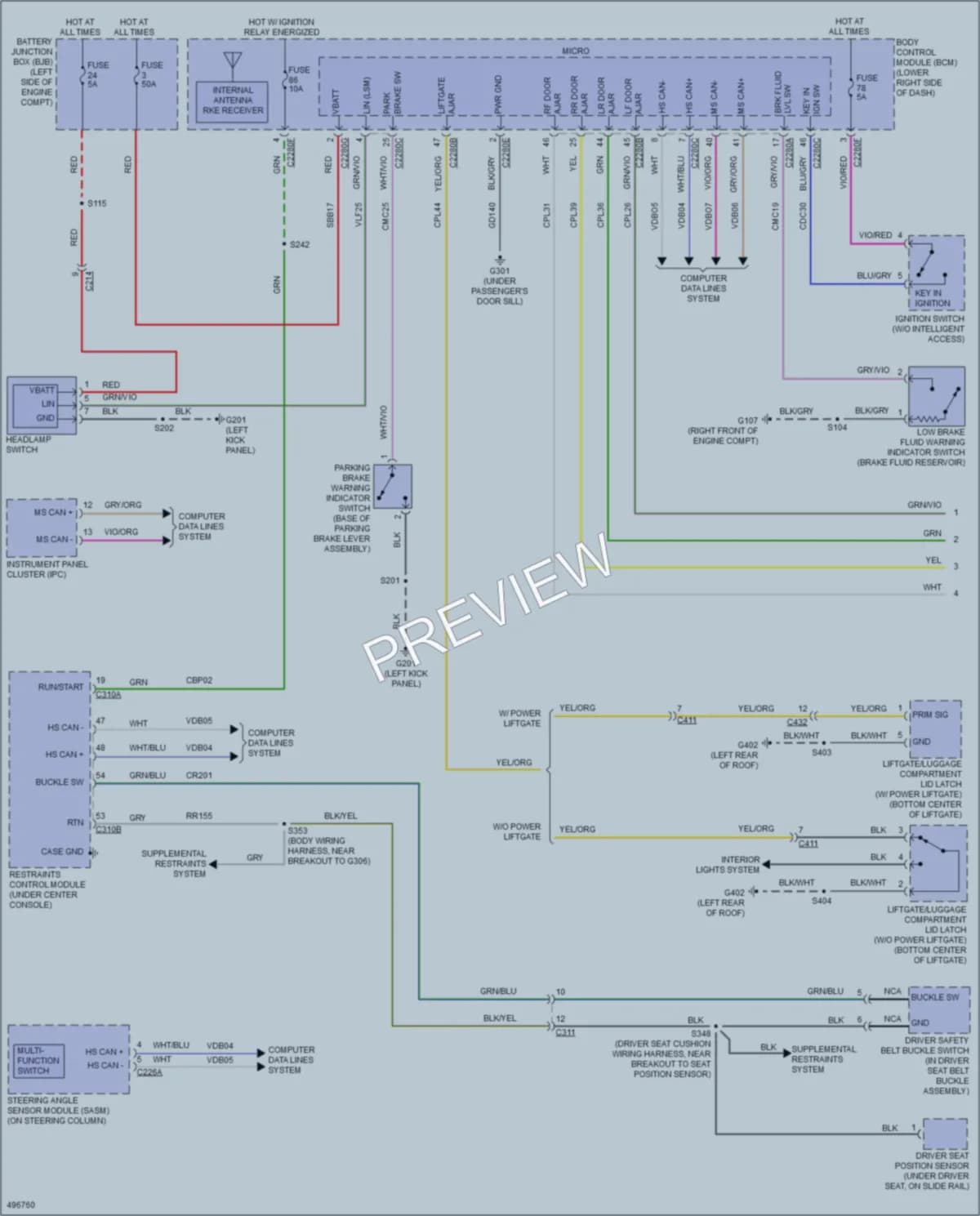 2016 Ford CMaxHybrid Warning Systems wiring diagram preview
