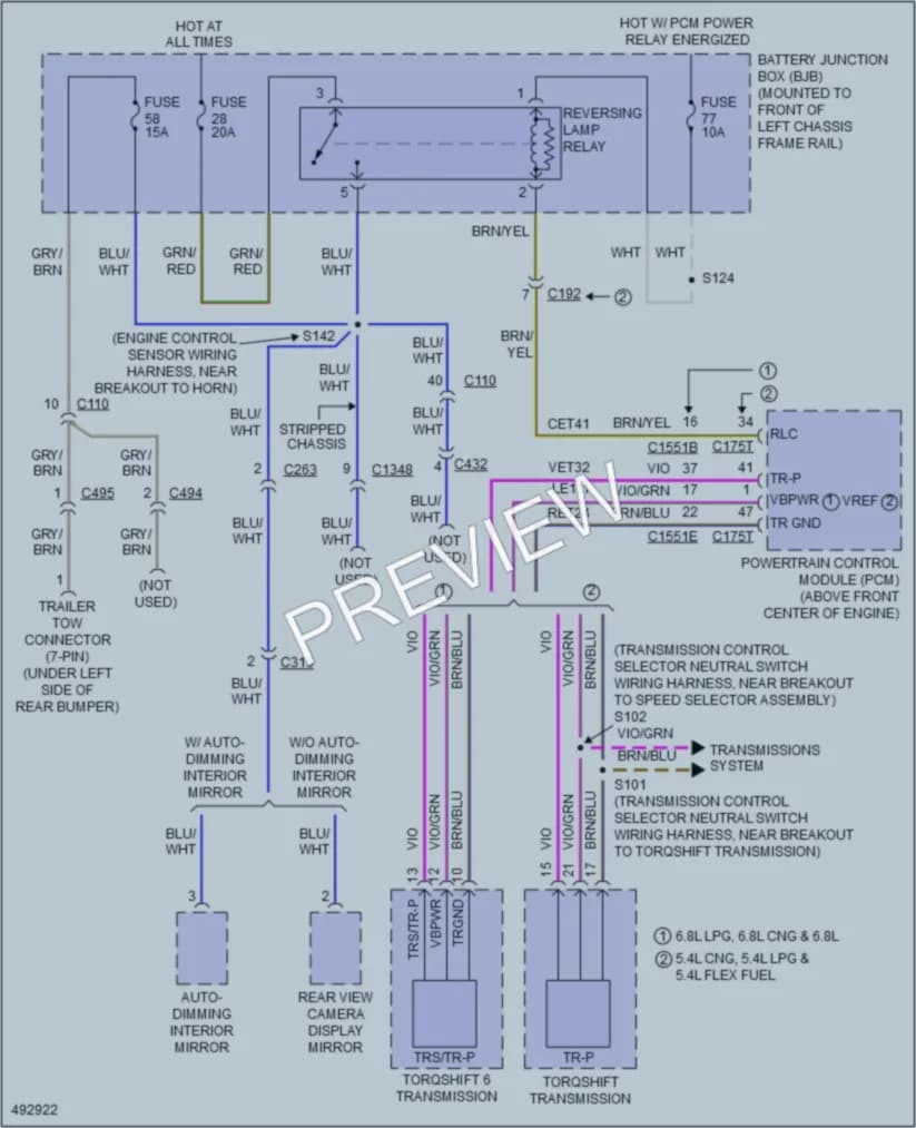 2016 Ford E350Econoline Exterior Lights wiring diagram preview
