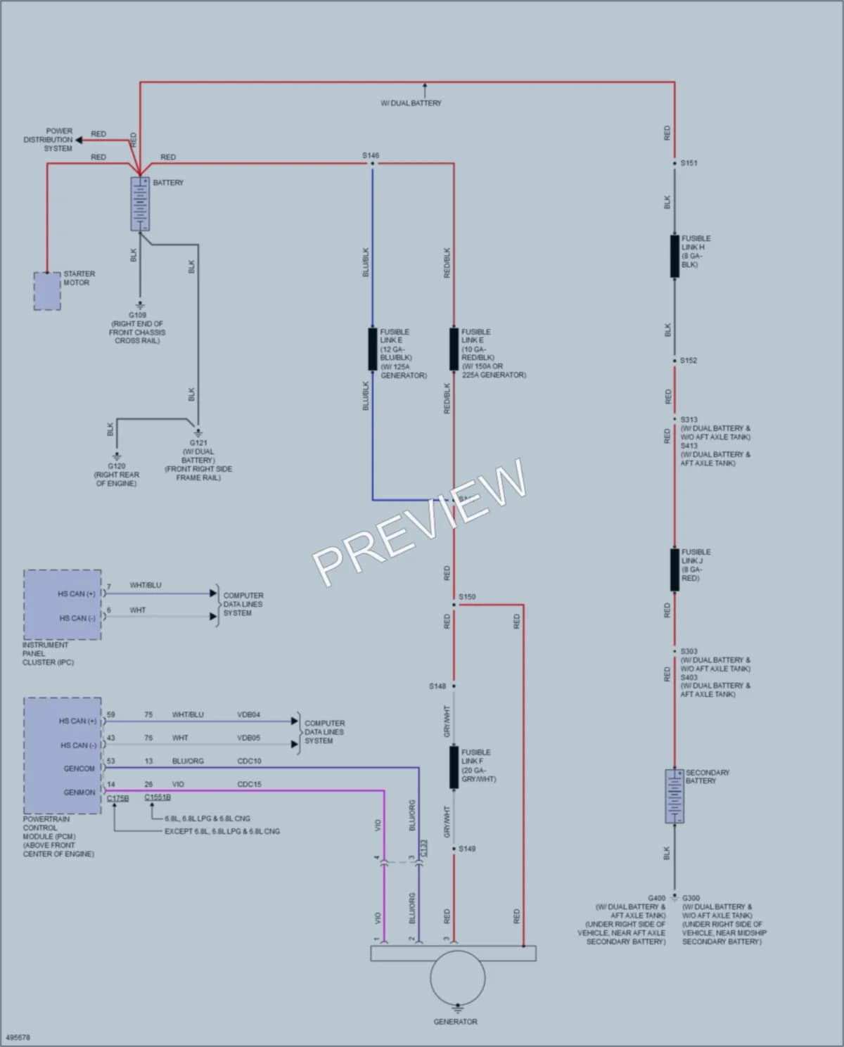 2016 Ford E350Econoline Starting Charging wiring diagram preview