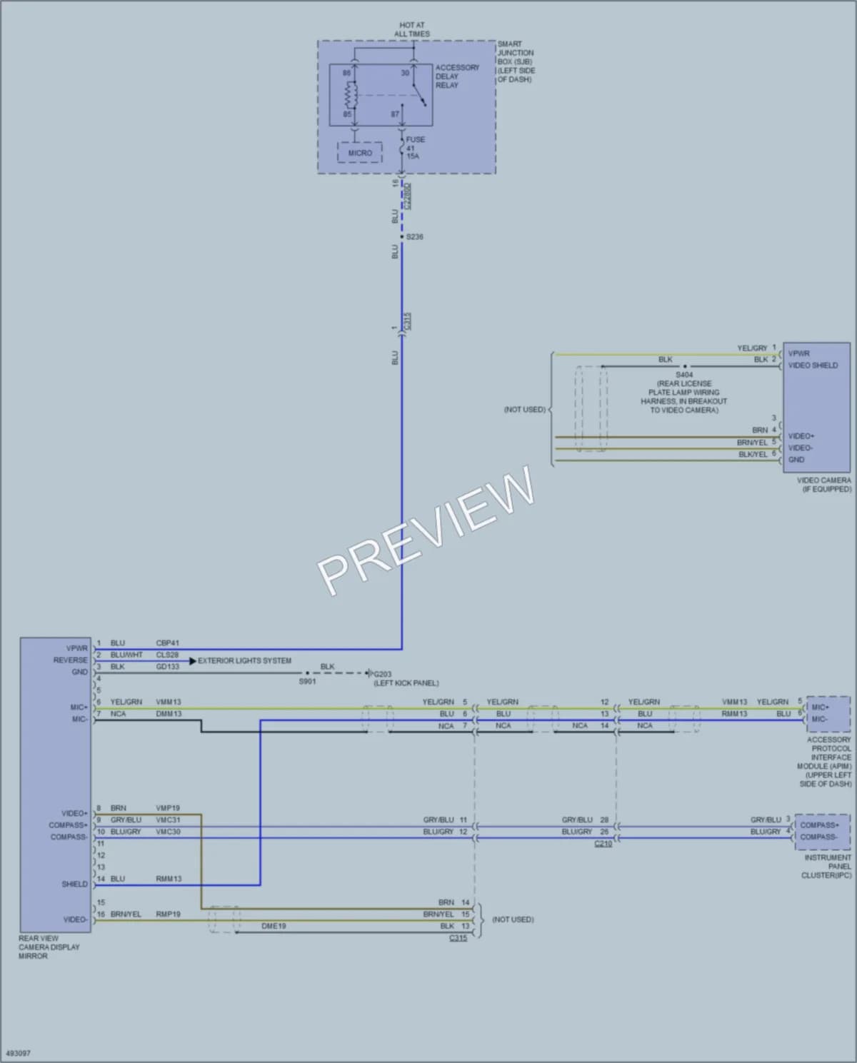 2016 Ford E450Econoline Power Mirrors wiring diagram preview