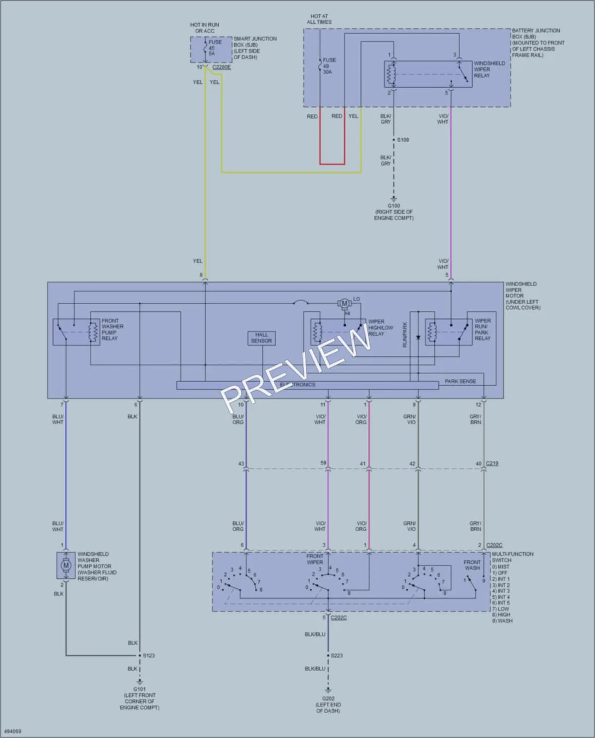 2016 Ford E450Econoline Wiper Washer wiring diagram preview