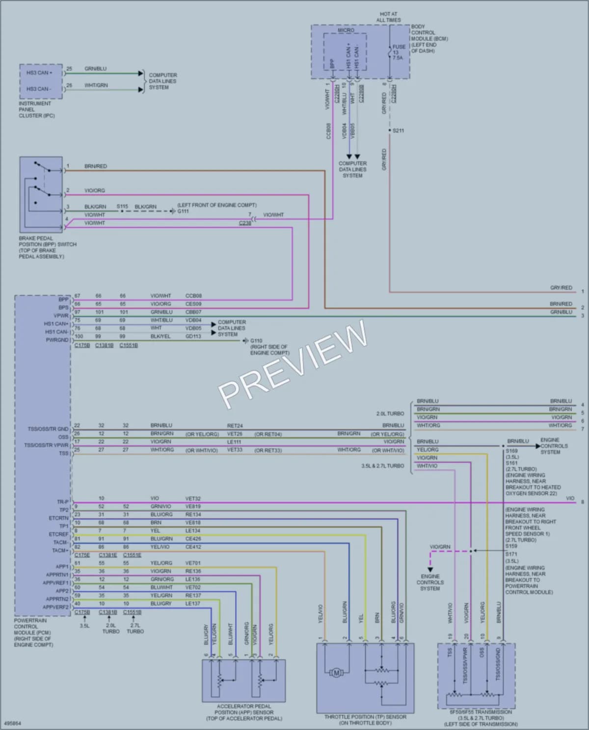 2016 Ford Edge Cruise Control wiring diagram preview