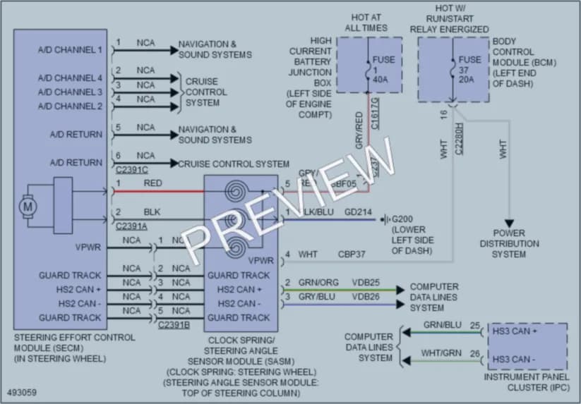 2016 Ford Edge Electronic Power Steering wiring diagram preview