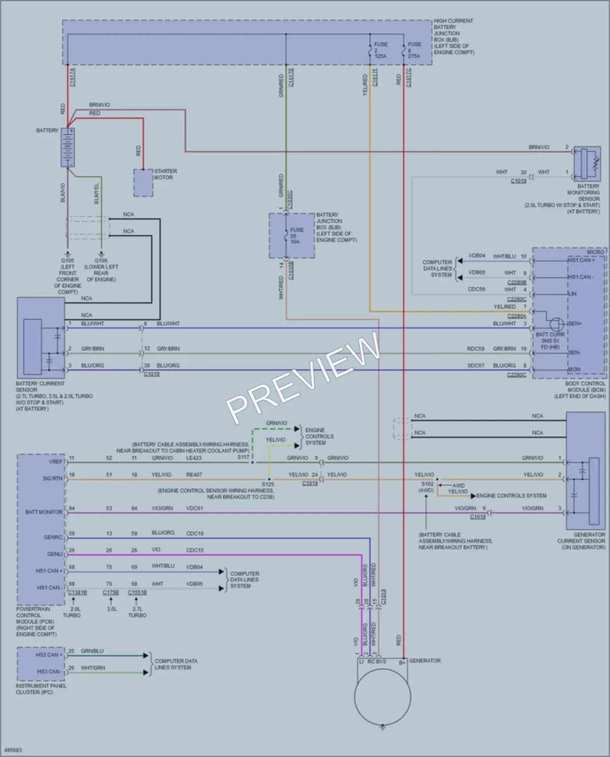 2016 Ford Edge Starting Charging wiring diagram preview