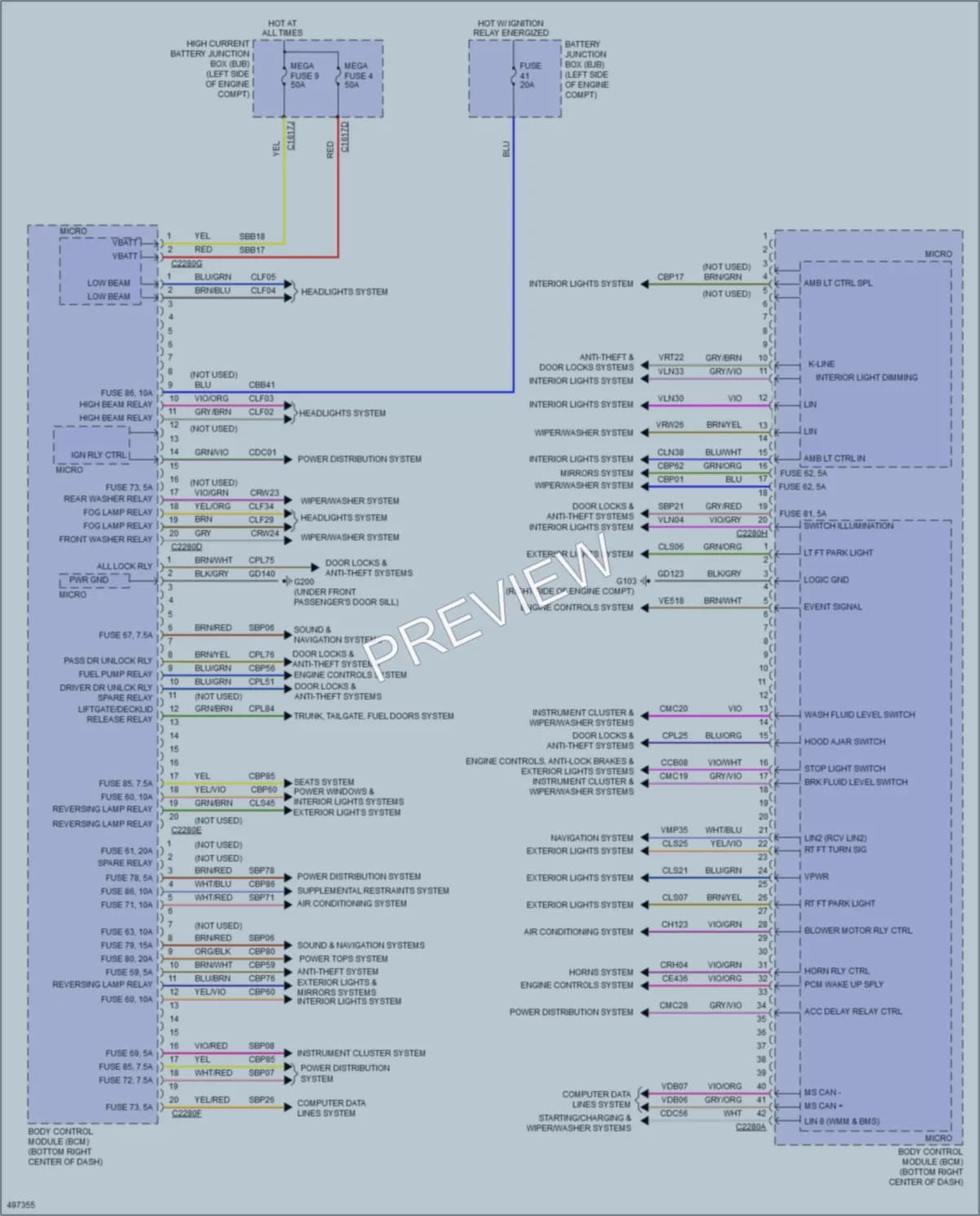 2016 Ford Escape Body Control Modules wiring diagram preview