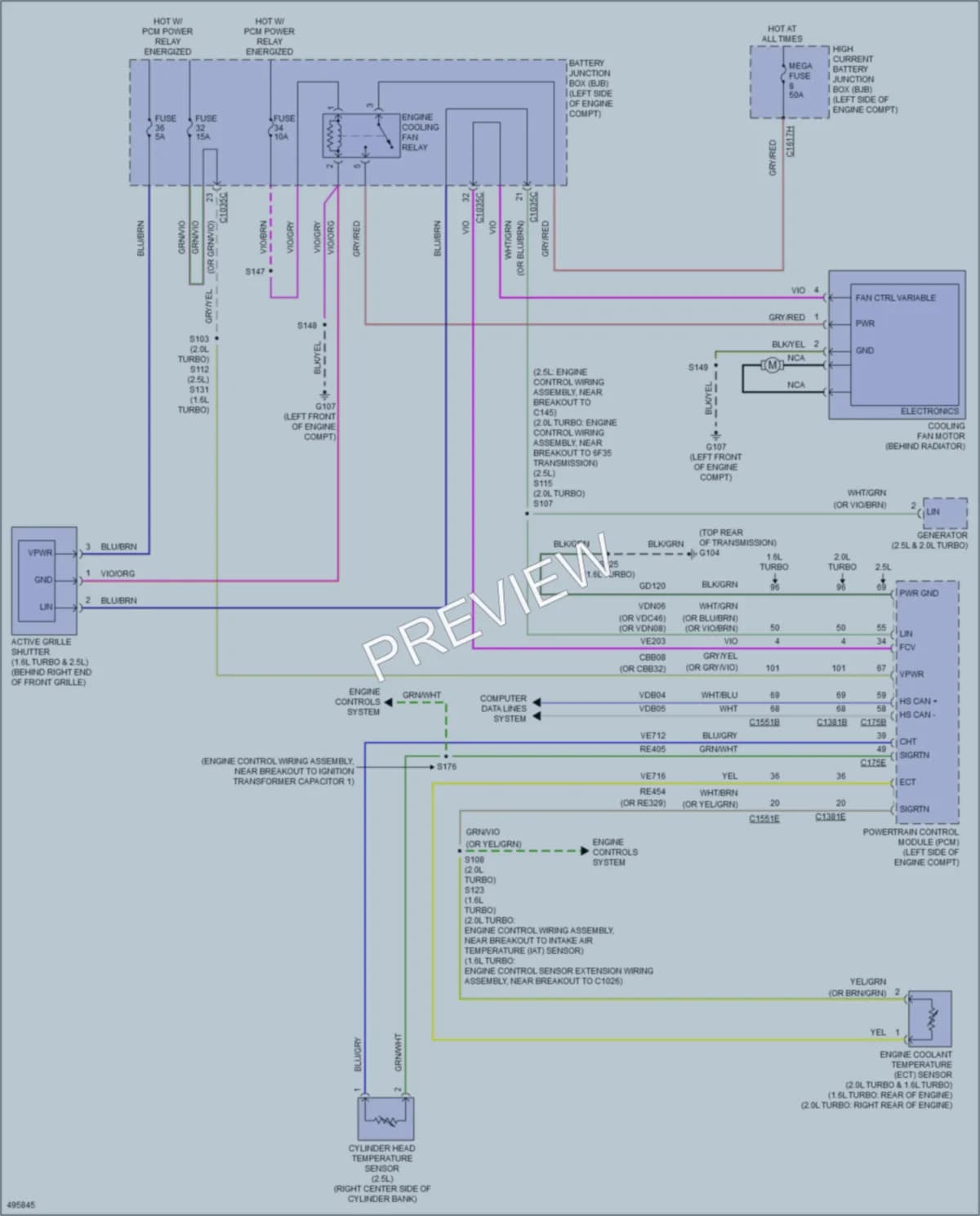 2016 Ford Escape Cooling Fan wiring diagram preview