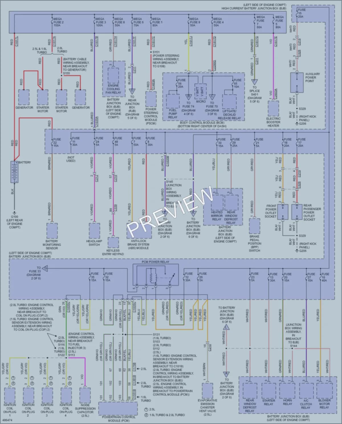2016 Ford Escape Power Distribution wiring diagram preview