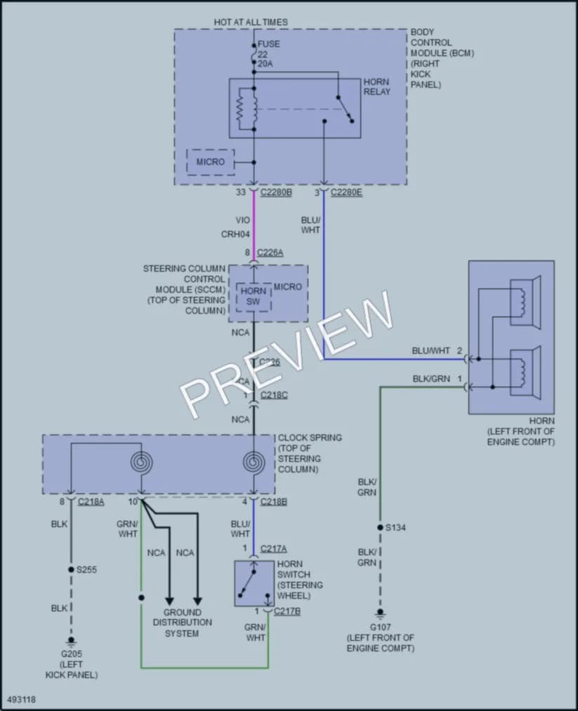 2016 Ford Expedition Horn wiring diagram preview