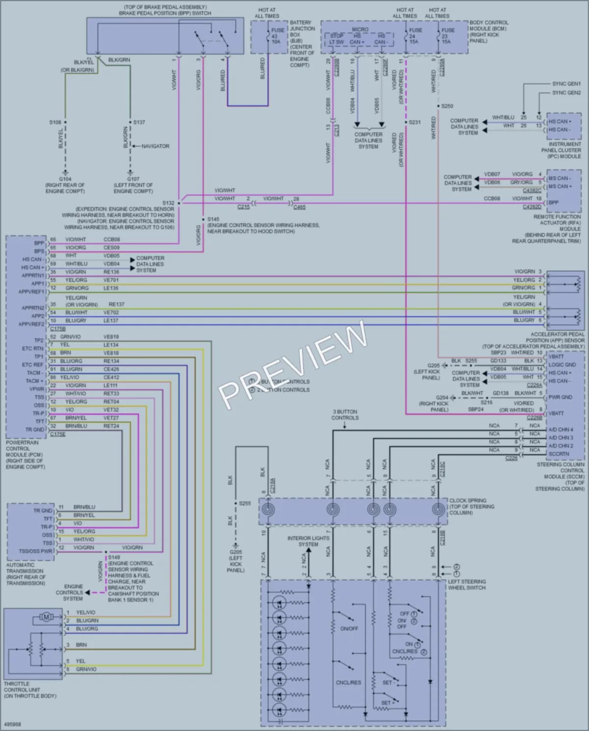 2016 Ford ExpeditionEL Cruise Control wiring diagram preview