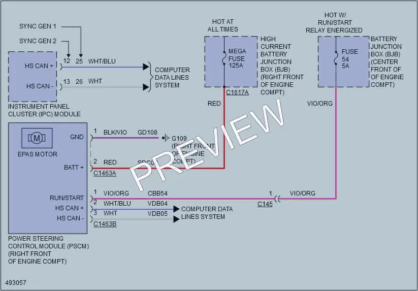 2016 Ford ExpeditionEL Electronic Power Steering wiring diagram preview