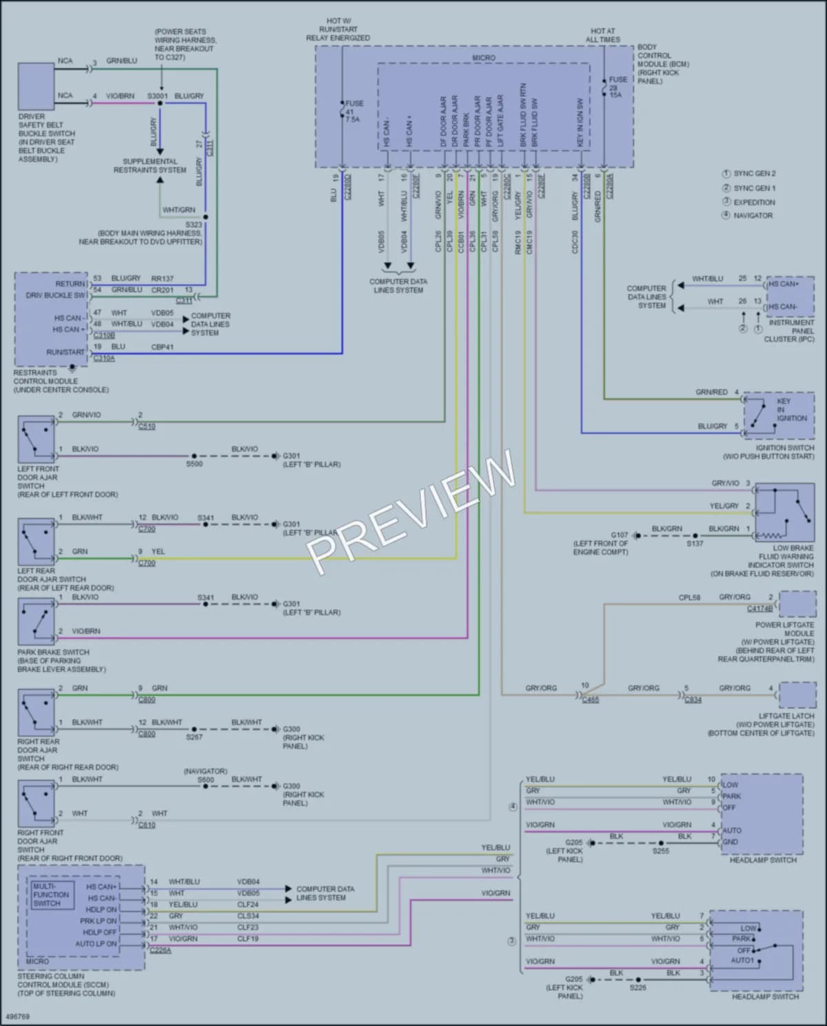 2016 Ford ExpeditionEL Warning Systems wiring diagram preview