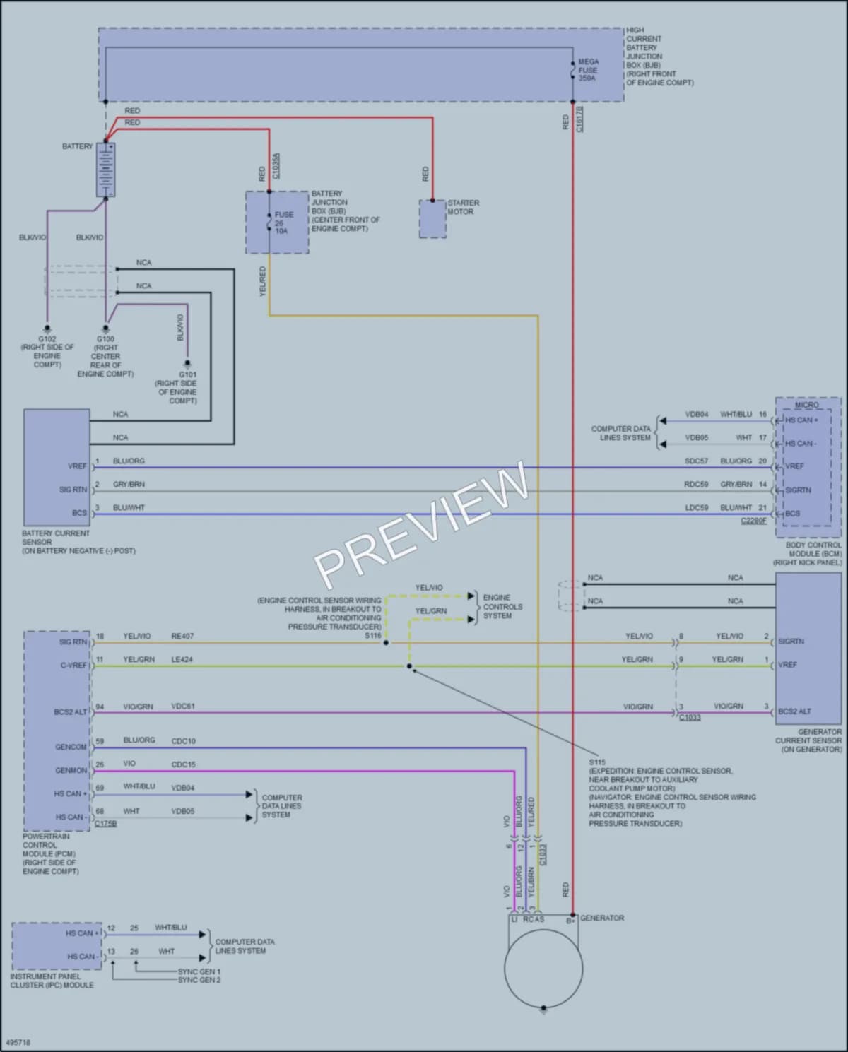 2016 Ford ExpeditionMAX Starting Charging wiring diagram preview