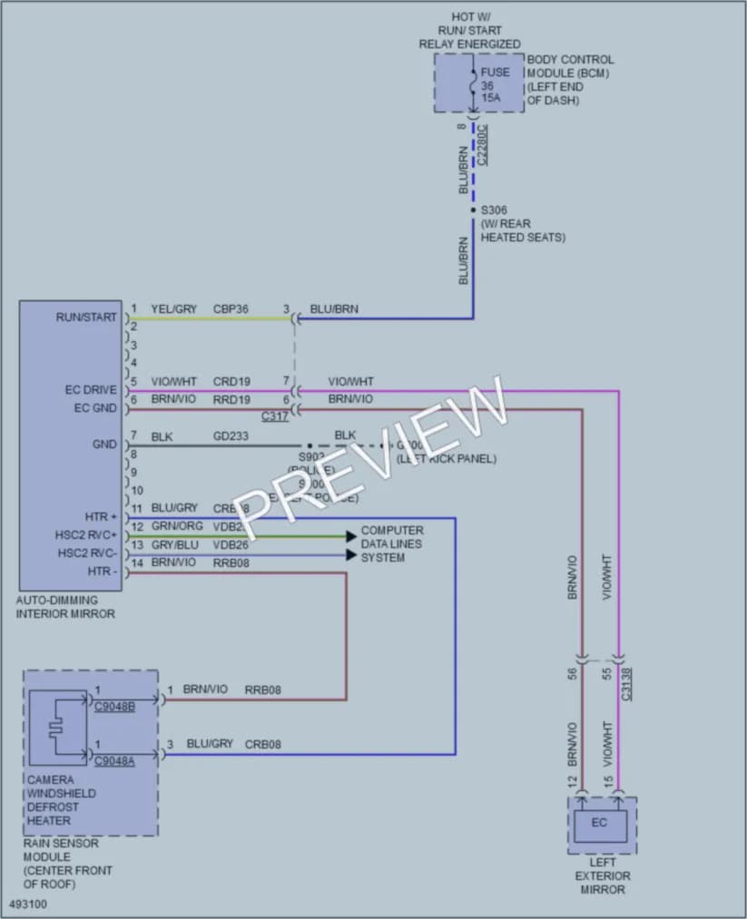 2016 Ford Explorer Power Mirrors wiring diagram preview