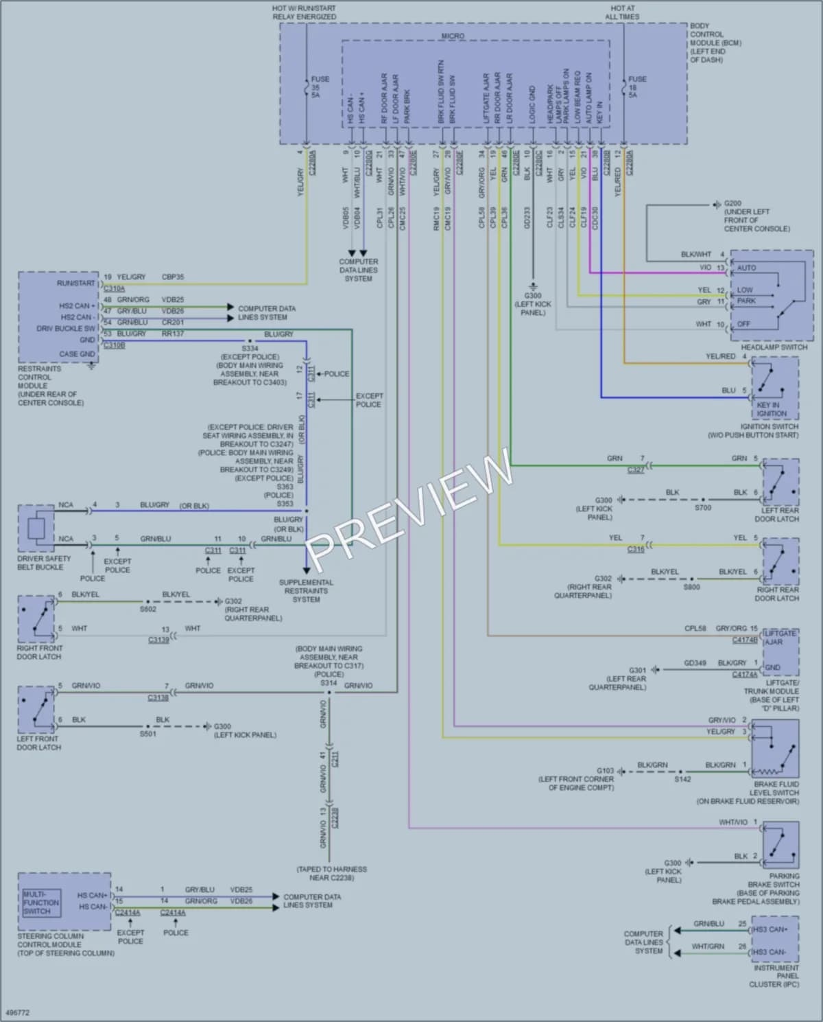 2016 Ford Explorer Warning Systems wiring diagram preview