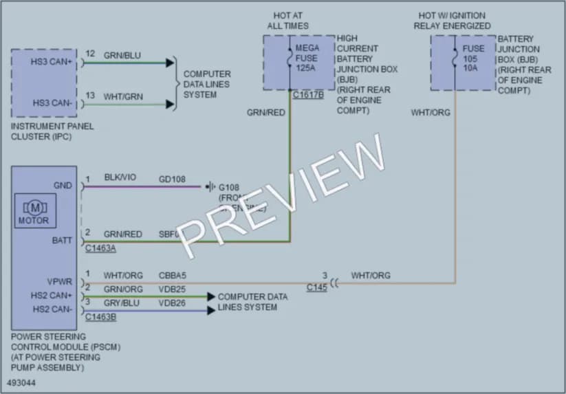 2016 Ford F150 Electronic Power Steering wiring diagram preview