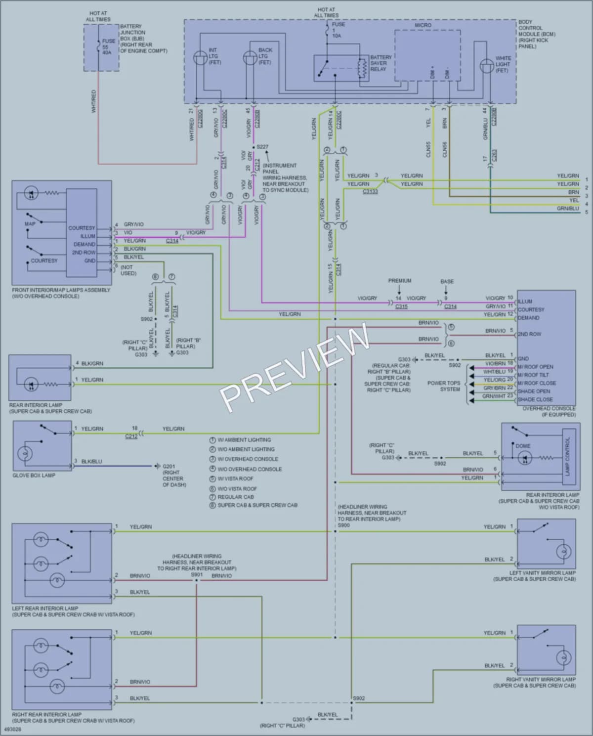 2016 Ford F150 Interior Lights wiring diagram preview