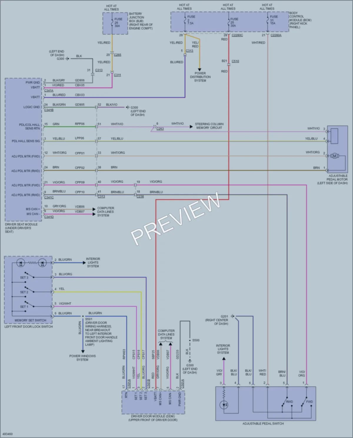 2016 Ford F150 Memory Systems wiring diagram preview
