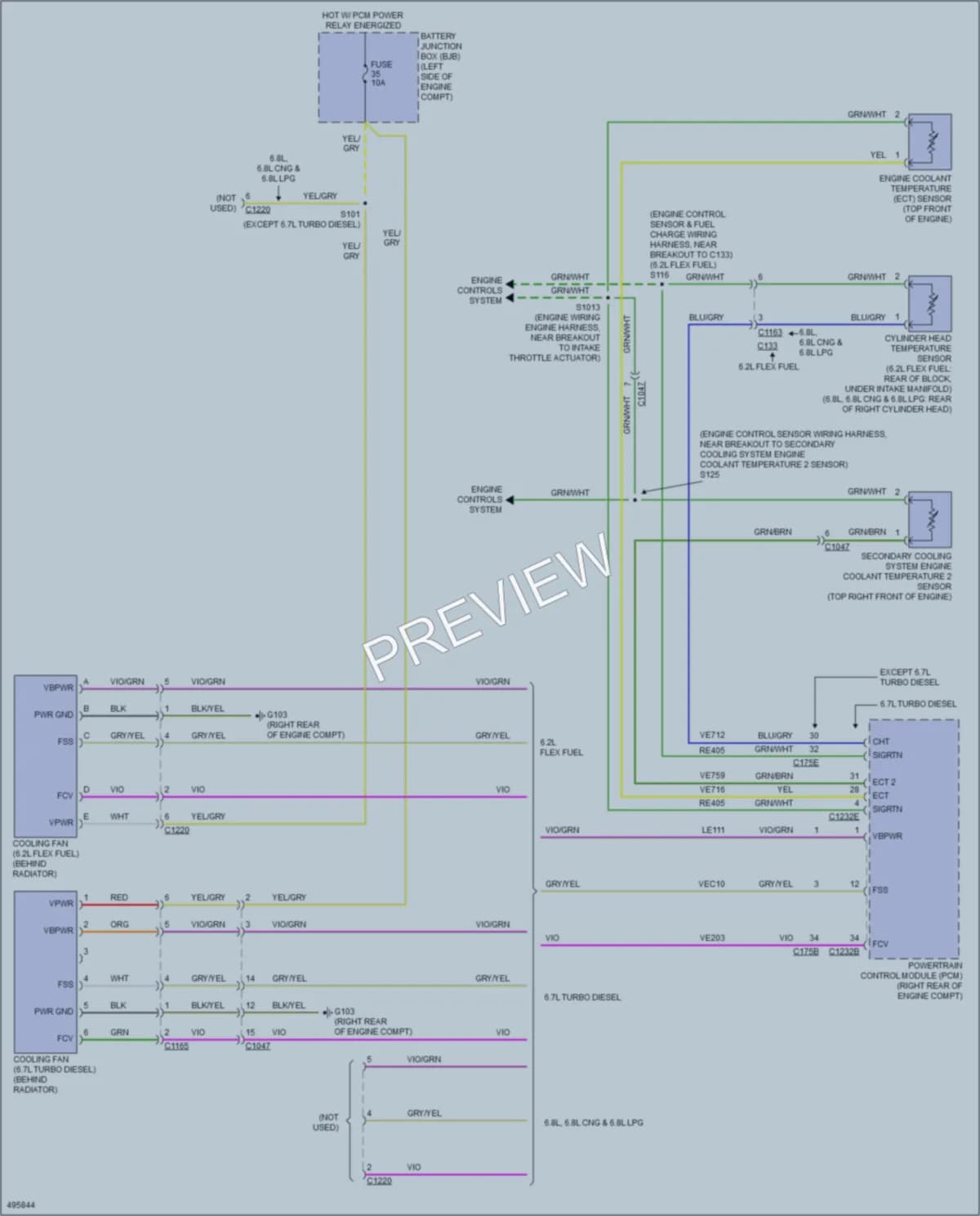 2016 Ford F250SuperDuty Cooling Fan wiring diagram preview